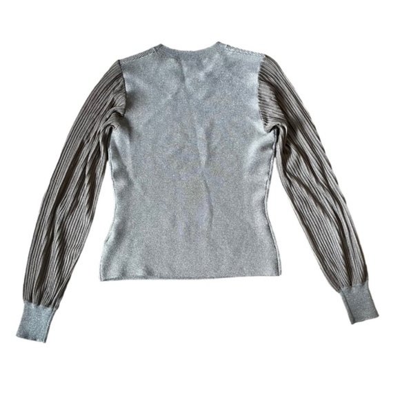 Reiss Stella Metallic Long Sleeve Top Size Medium - Picture 3 of 9